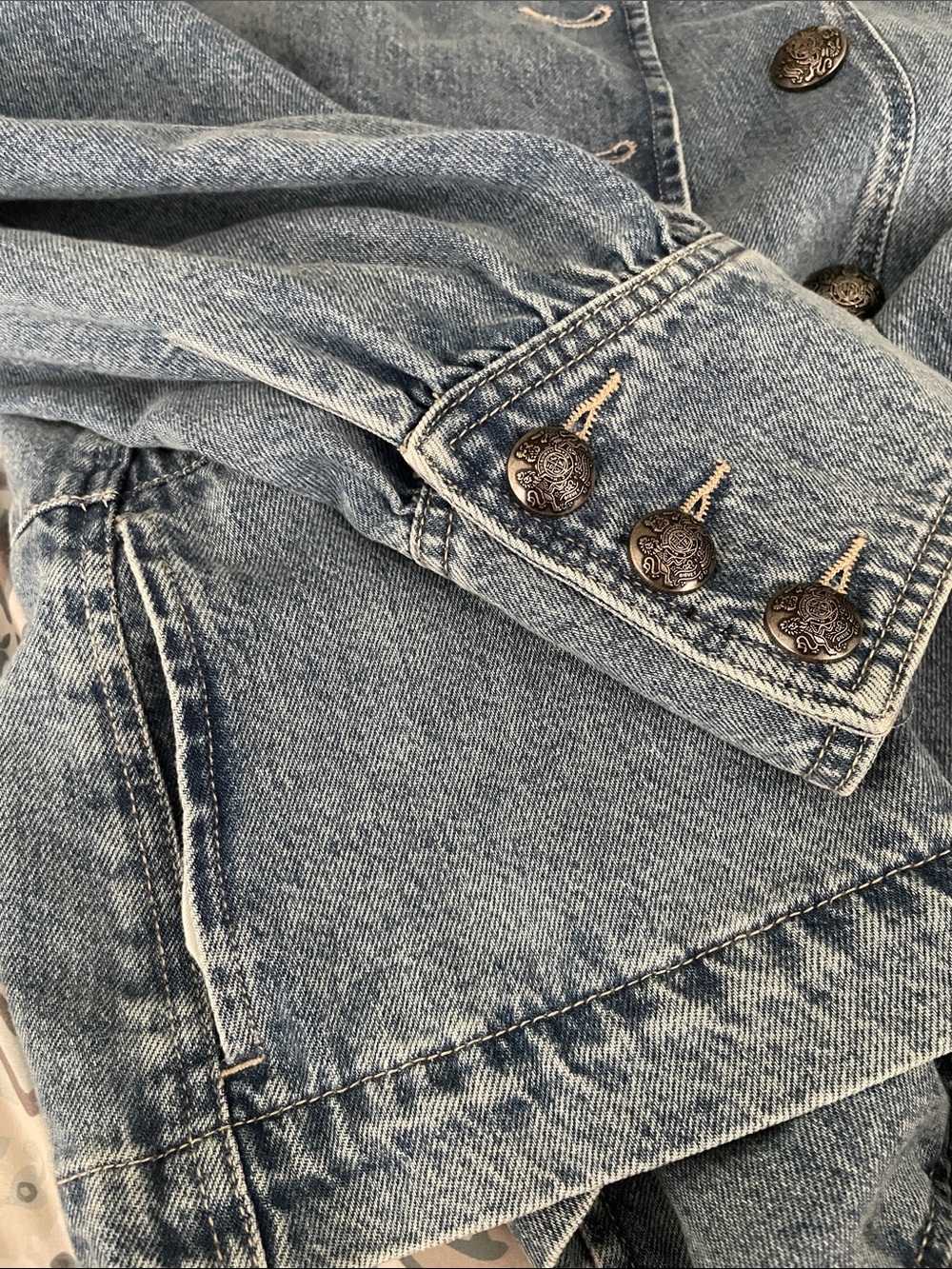 We the Free Imogene Blue Denim Double-Breasted Women's Jacket - Picture 7 of 7